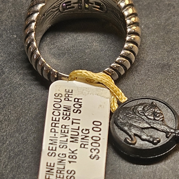 Effy Silver Ring with Purple, Green, and Blue Stones - Picture 4 of 5